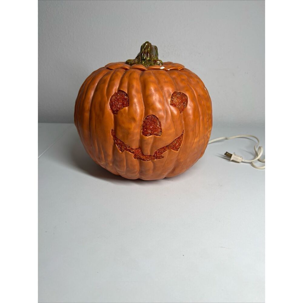 Rare Vintage 1984 Donna Shotto Ceramic Pampkin Lamp 9” See Description - Picture 2 of 16